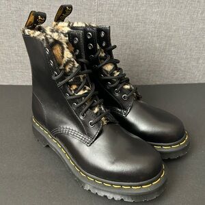 Dr. Martens 1460 Serena Leopard Faux Fur Lined Boots
